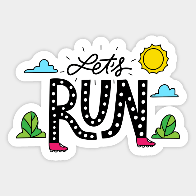 Let's Run Sport Design Sticker by Utopia Shop